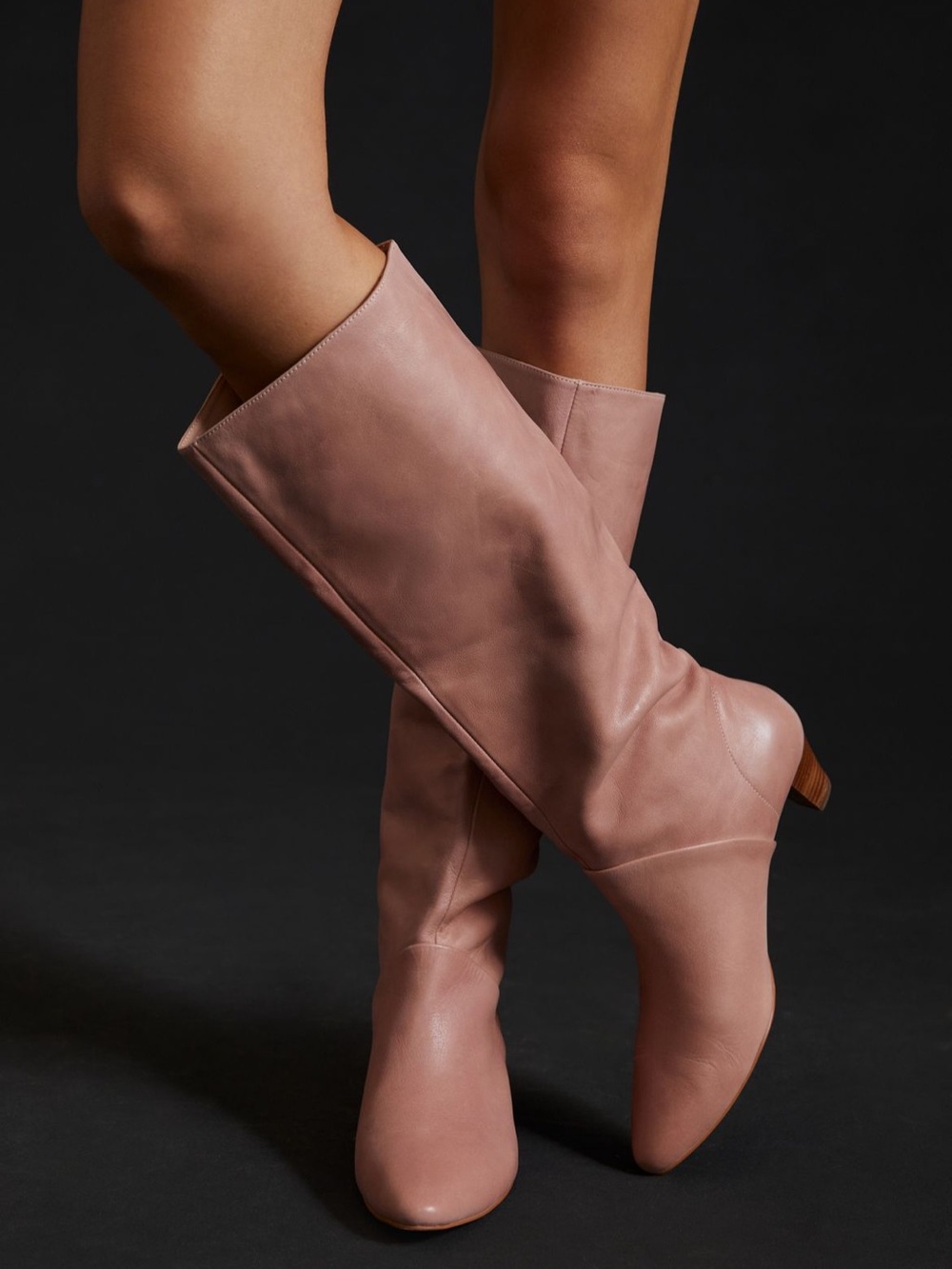 Anthropologie Silent D Kitten-Heel Slouch Boots